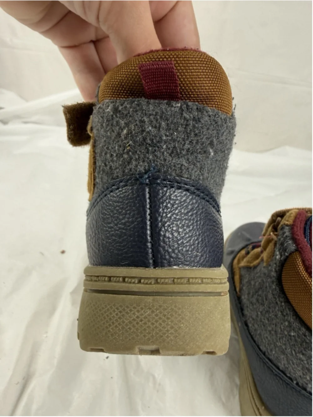 Carter's Freddie Boots Toddler Boys Size 7 Brown Snow Winter Lined Hook Loop
